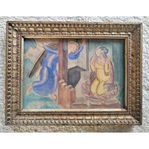 Marcel Lenoir étude pour l'Annonciation de l'église de Montricoux
