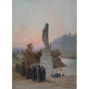 Rome 1874 procession Italie Monogramme a identifier 
