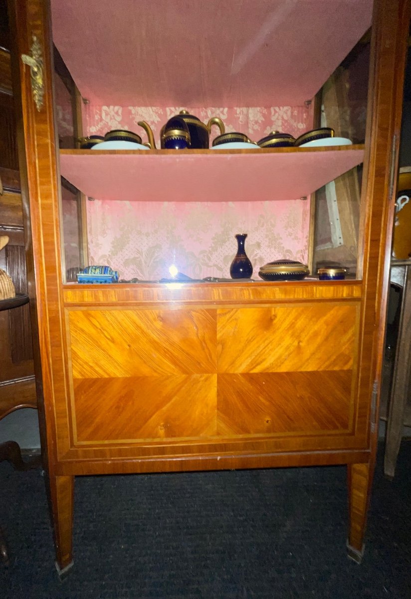 Vitrine Argentier En Marqueterie Directoire-photo-1