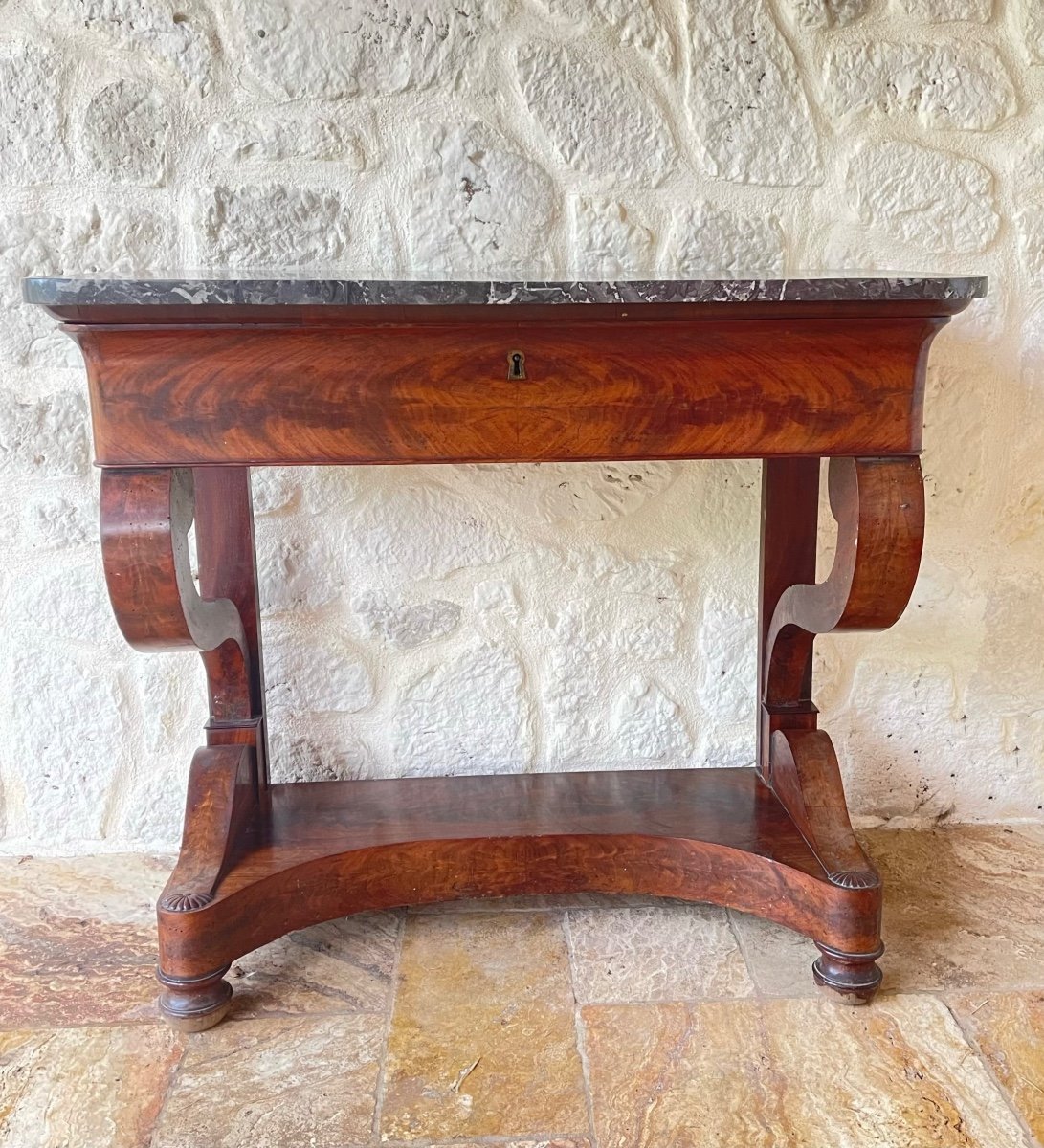 Console En Acajou Restauration -photo-4