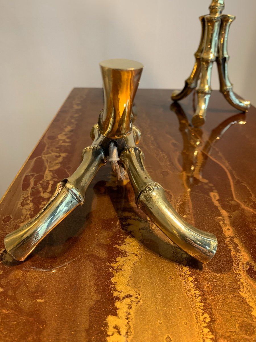 Paire De Lampes En Bronze Maison Baguès.-photo-4