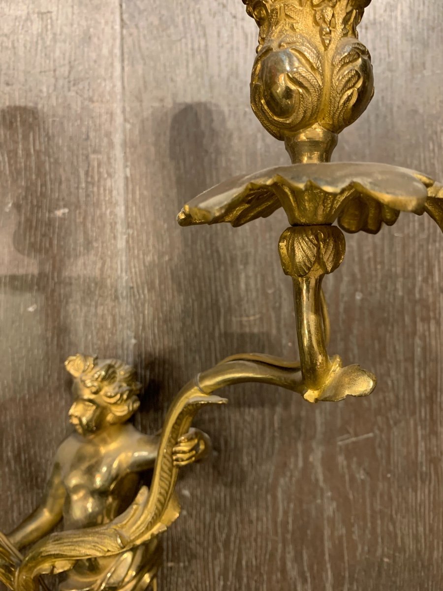 Pair Of Bronze Sconces Maison Charles.-photo-2