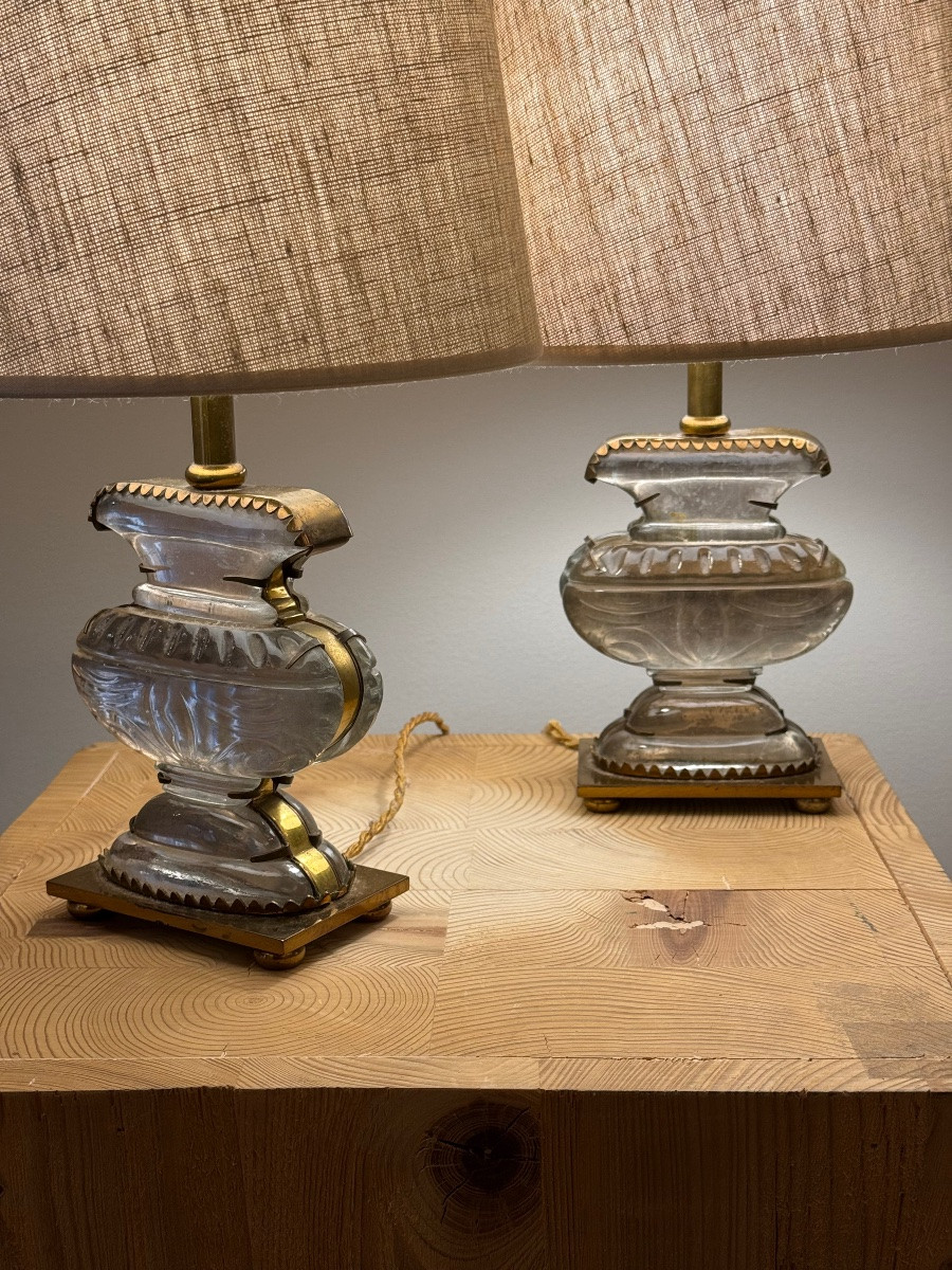 Paire de lampes cristal maison Baguès.-photo-4