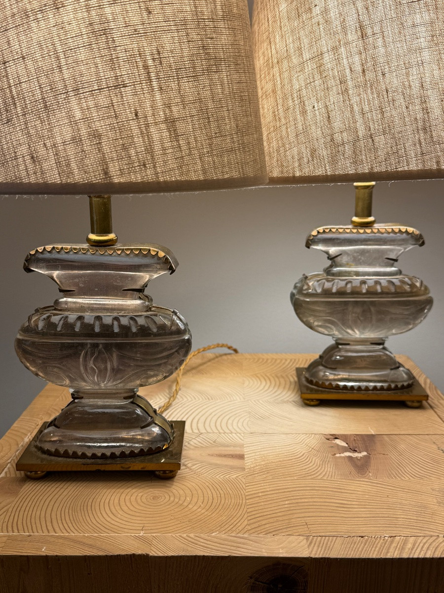 Paire de lampes cristal maison Baguès.-photo-7
