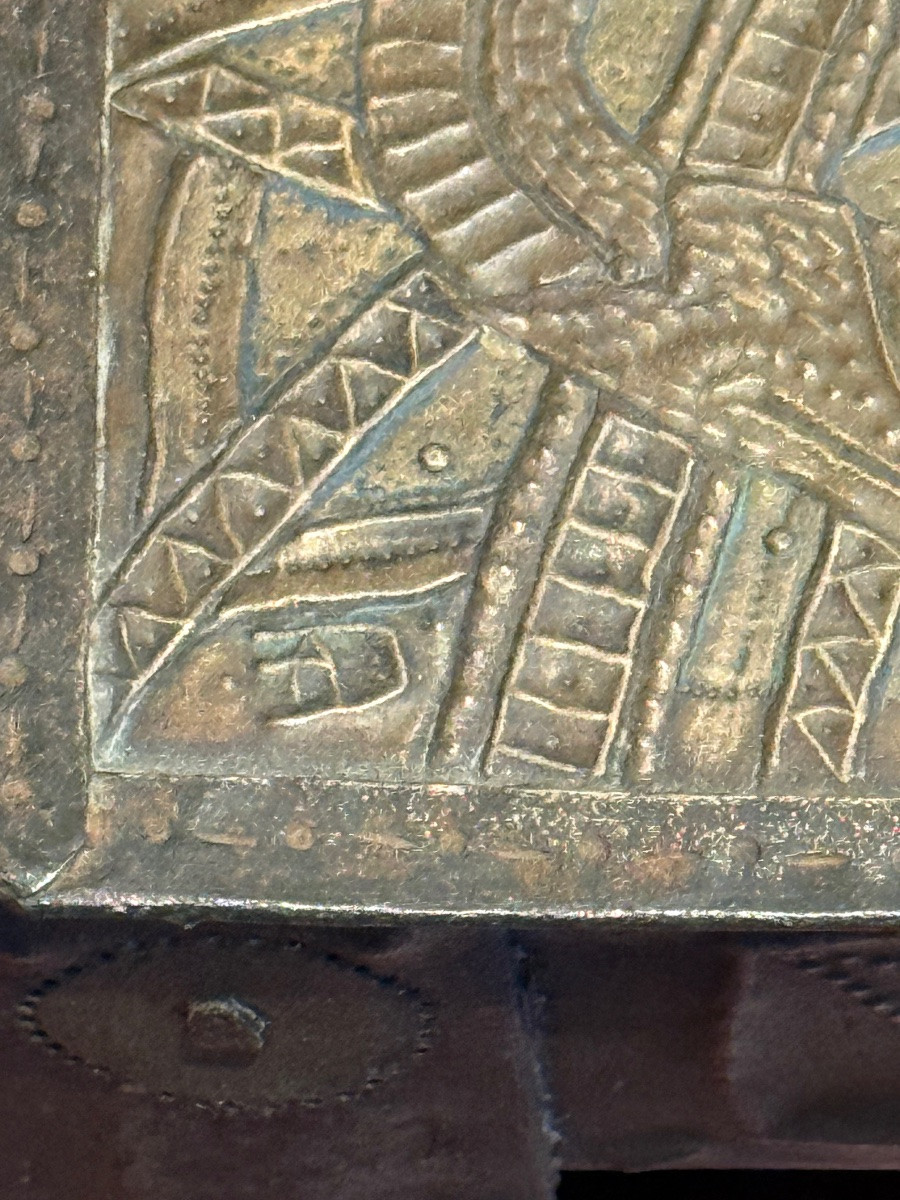 Coffret en fer et cabochons signé Alfred Daguet.-photo-6