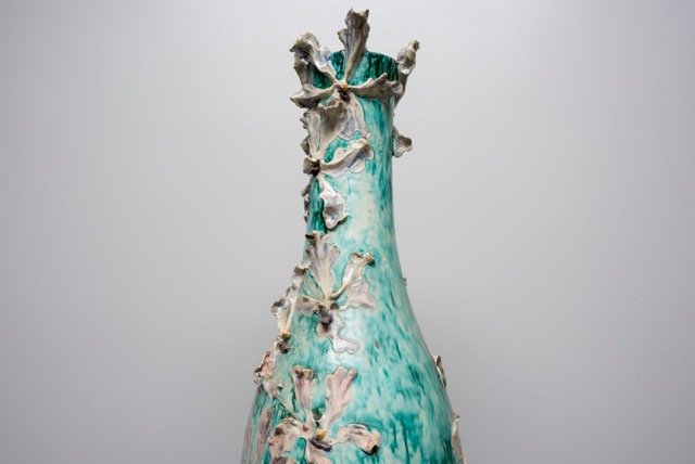Exceptional Barbotine Vase Gien And E. Clair Guyot 1905.-photo-2