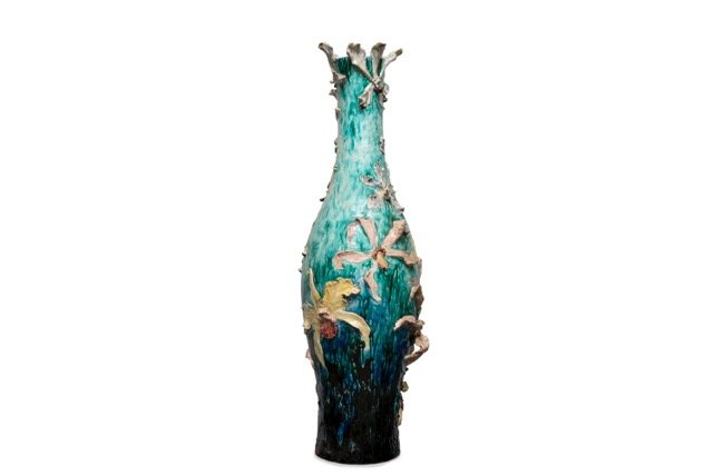 Exceptional Barbotine Vase Gien And E. Clair Guyot 1905.-photo-3
