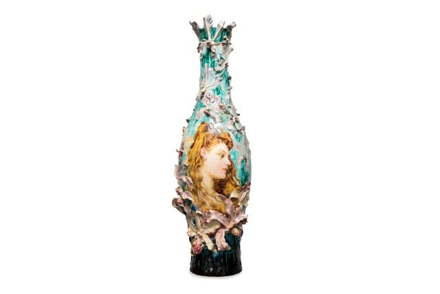 Exceptional Barbotine Vase Gien And E. Clair Guyot 1905.