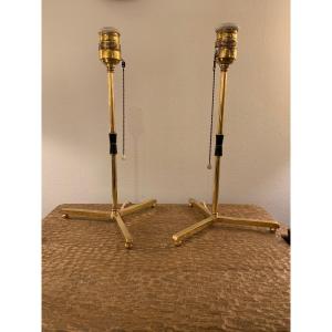 Pair Of Brass Lamps 1960