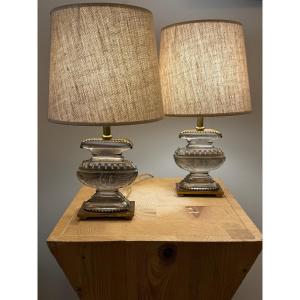 Pair Of Crystal Lamps From Maison Baguès.
