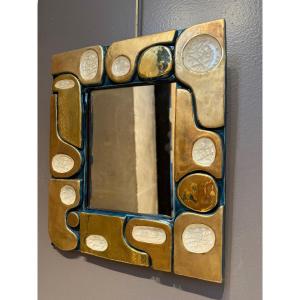 Mithé Espelt: Ouvéa Mirror In Matte And Glossy Gold
