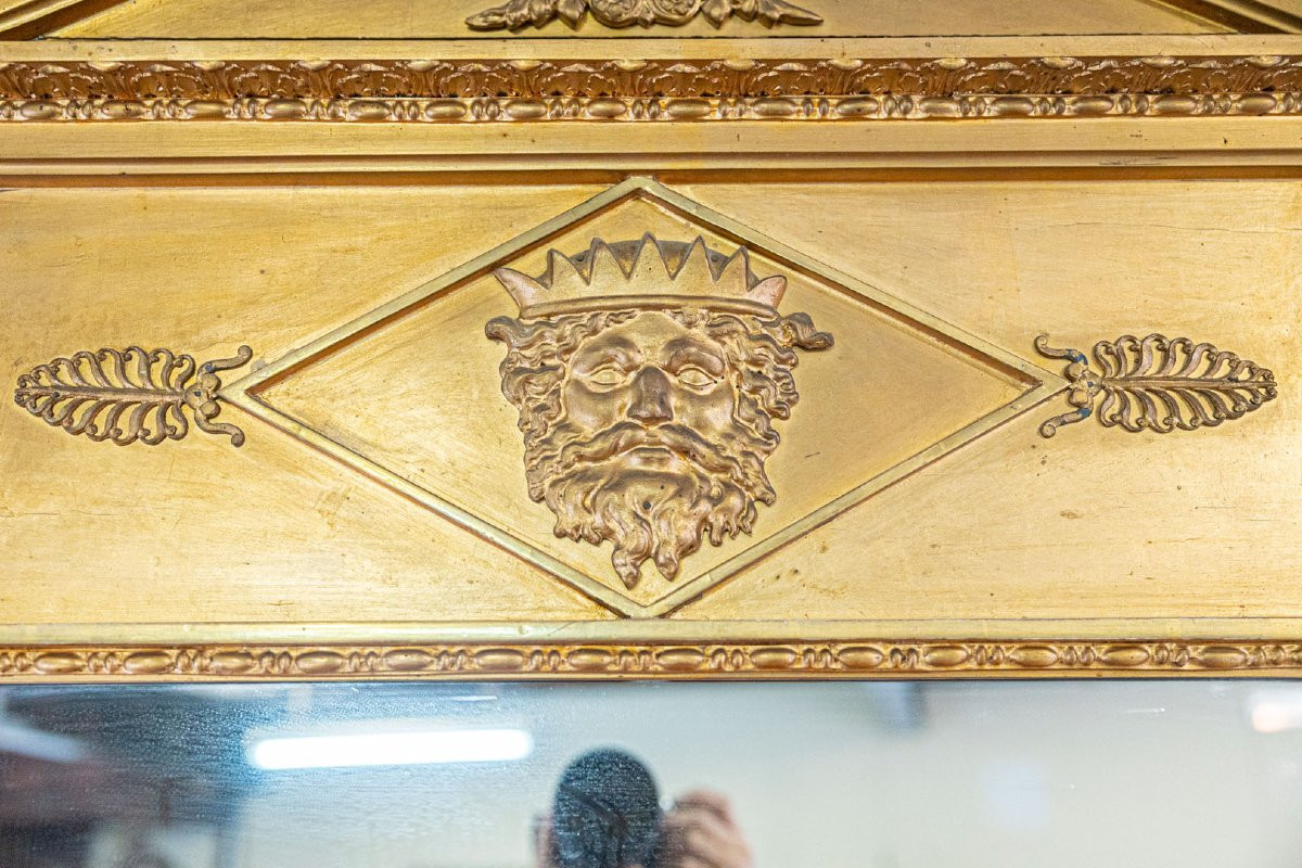 Pair Of Large Gilded Wood Mirrors-photo-2