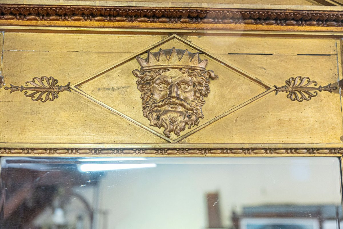 Pair Of Large Gilded Wood Mirrors-photo-4