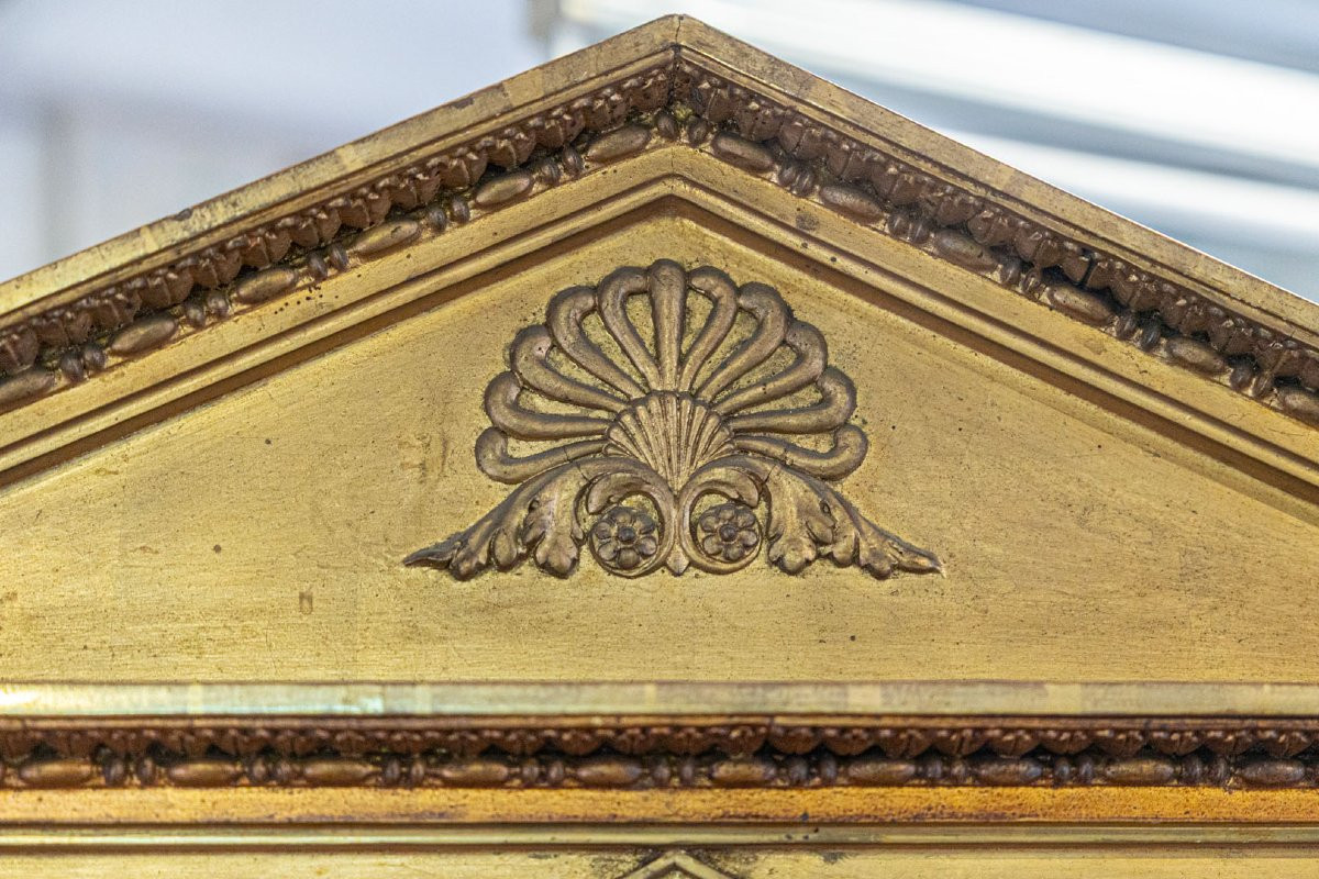 Pair Of Large Gilded Wood Mirrors-photo-5