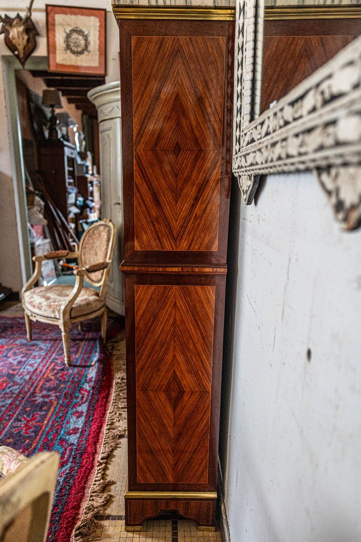 Bibliothèque de style Louis XVI en marqueterie-photo-2