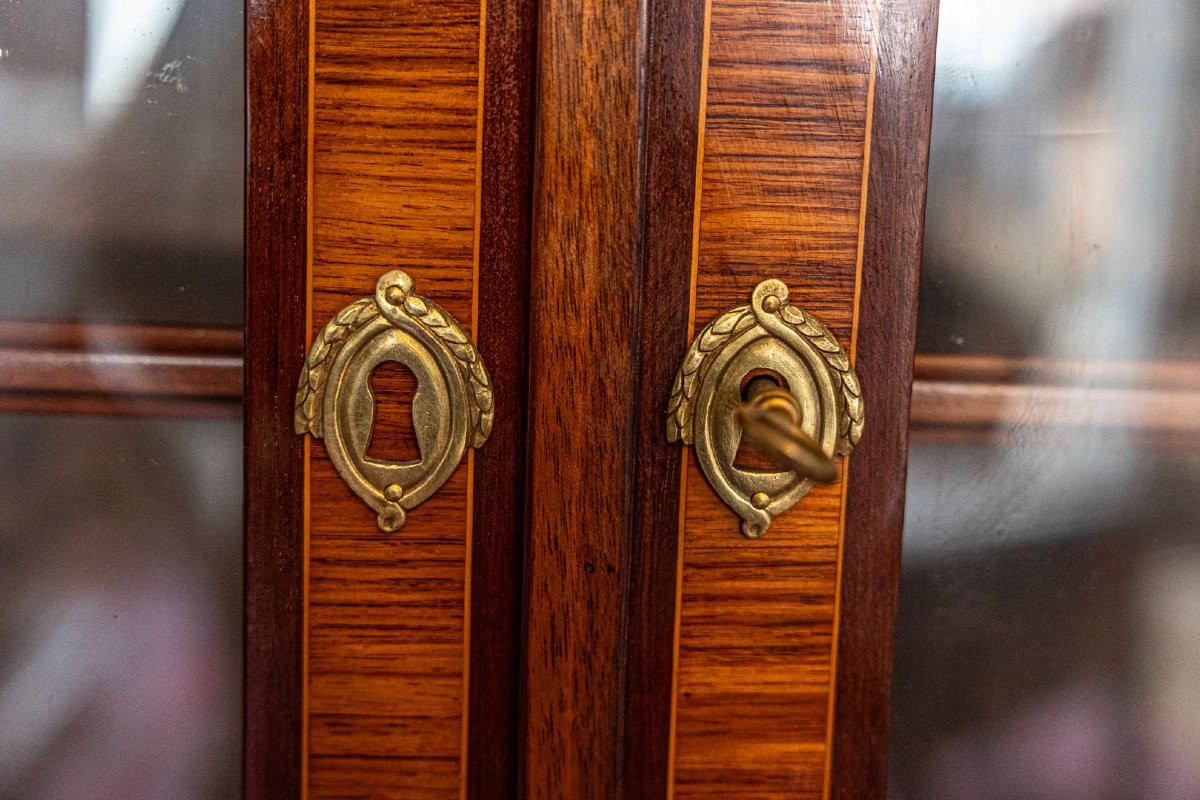 Bibliothèque de style Louis XVI en marqueterie-photo-4