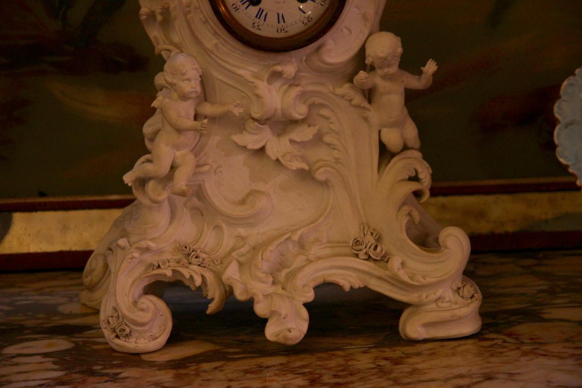 Fireplace Clock In Biscuit, 1900-photo-8