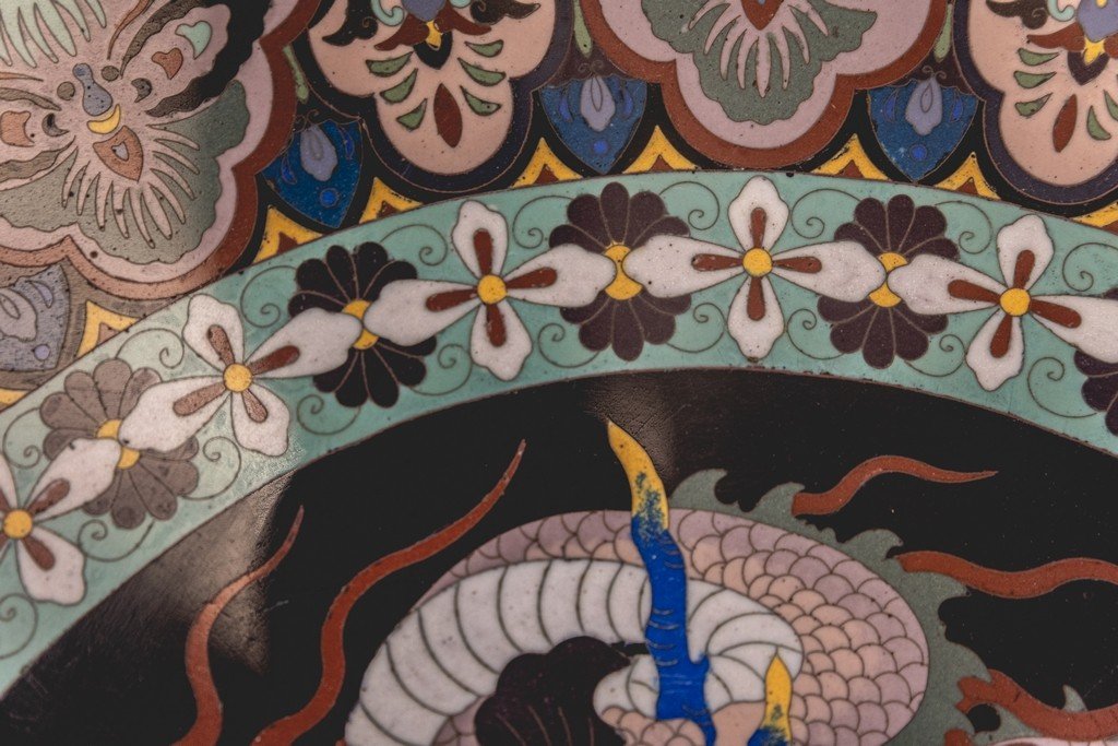 Grand Plat Chinois en Cloisonné-photo-4