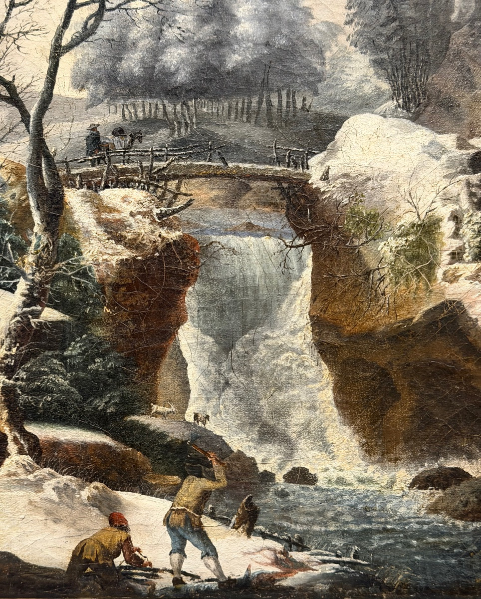 Paysage enneigé, avec des scènes de la vie quotidienne-photo-2