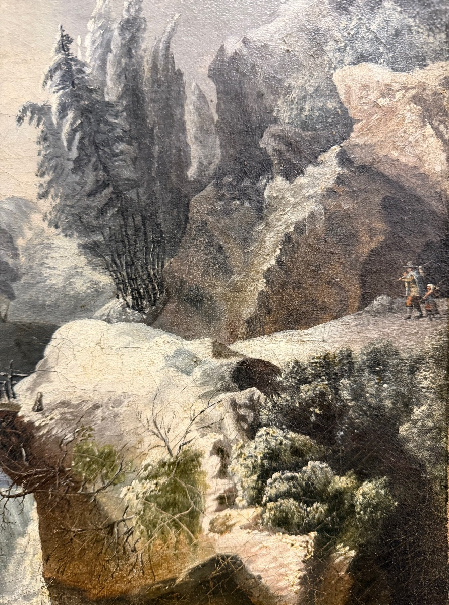 Paysage enneigé, avec des scènes de la vie quotidienne-photo-4