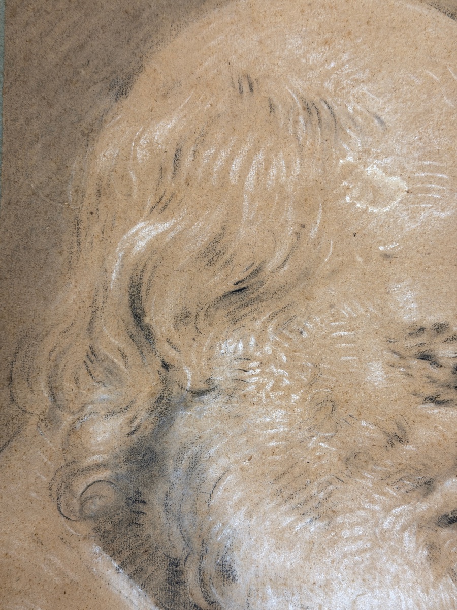 French Neoclassical Painter, Head Study Of An Old Man-photo-4