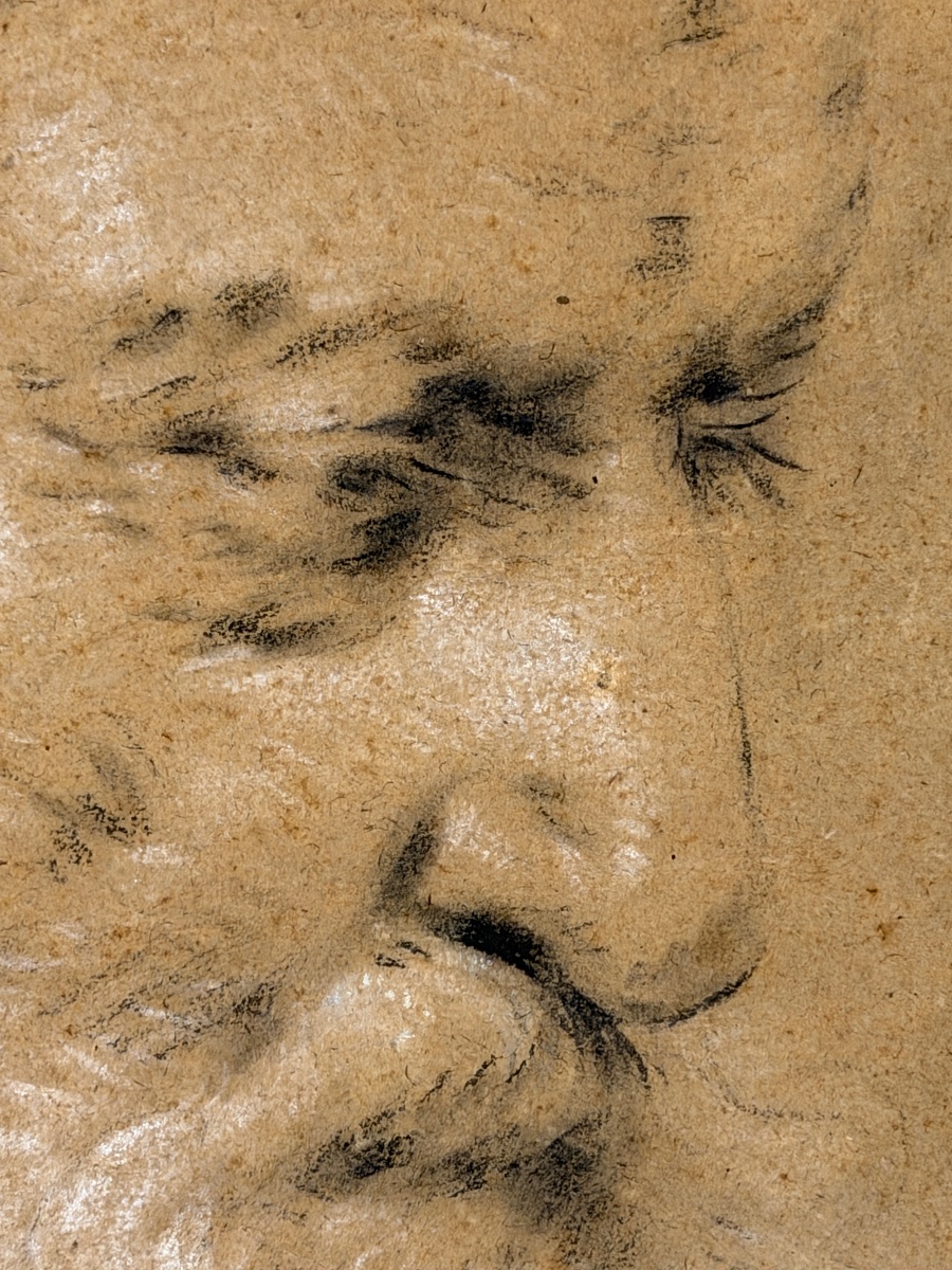 French Neoclassical Painter, Head Study Of An Old Man-photo-1