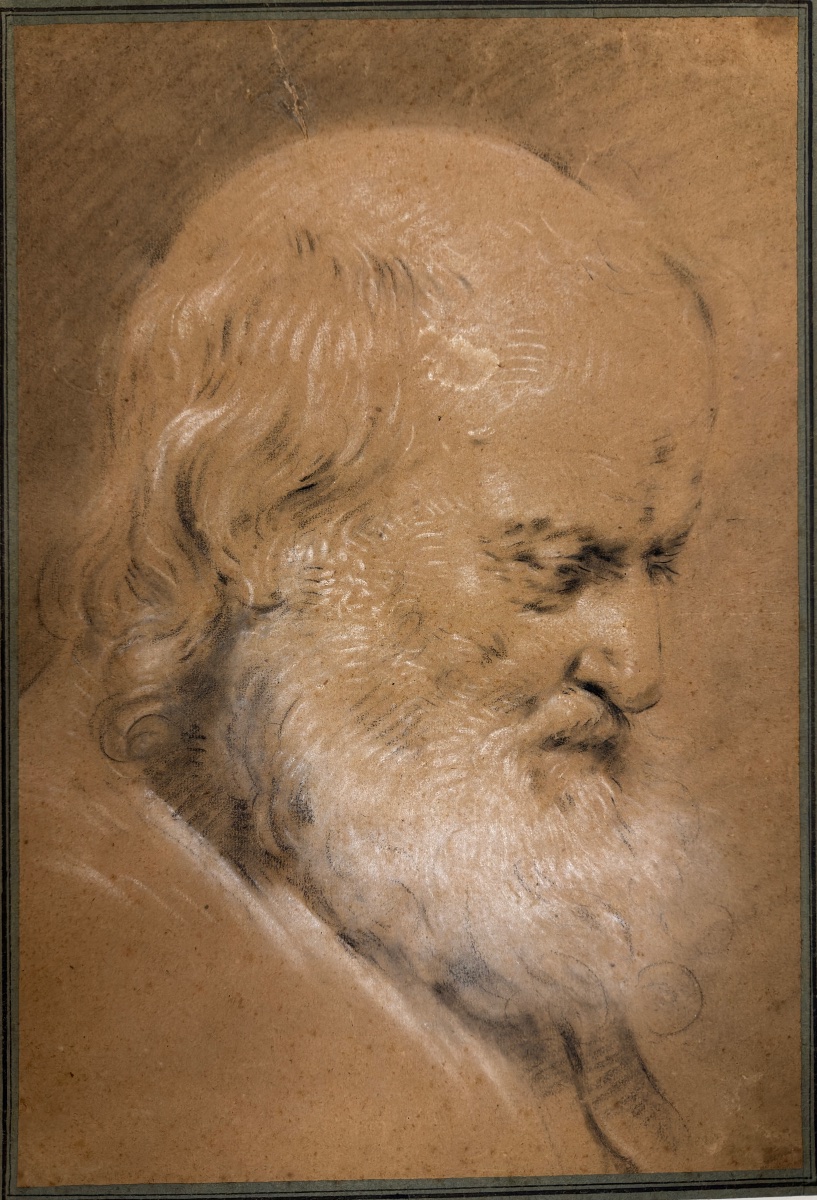French Neoclassical Painter, Head Study Of An Old Man