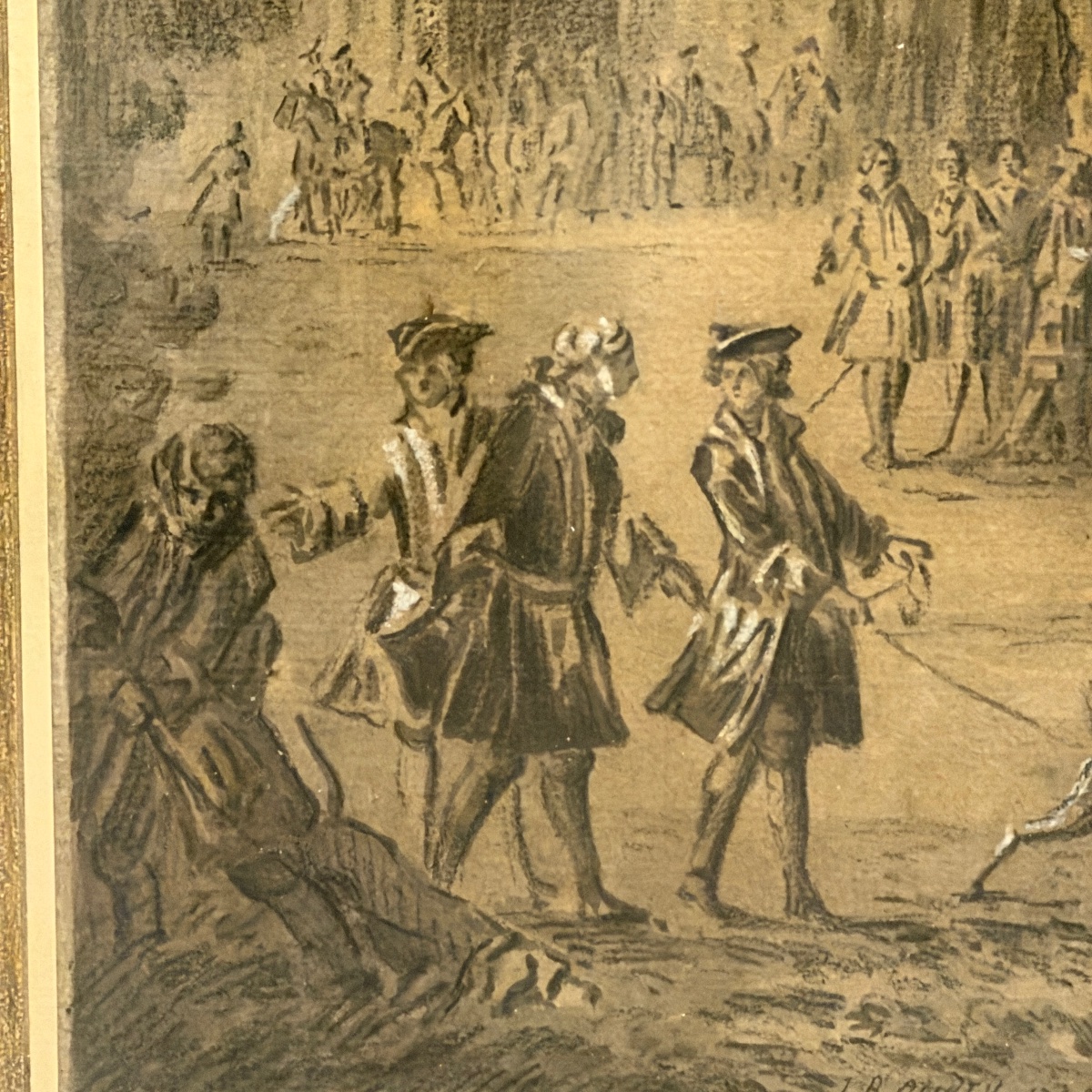  Attribuited To Jean-baptiste Oudry - Louis XV Holding A Bloodhound On A Leash-photo-3