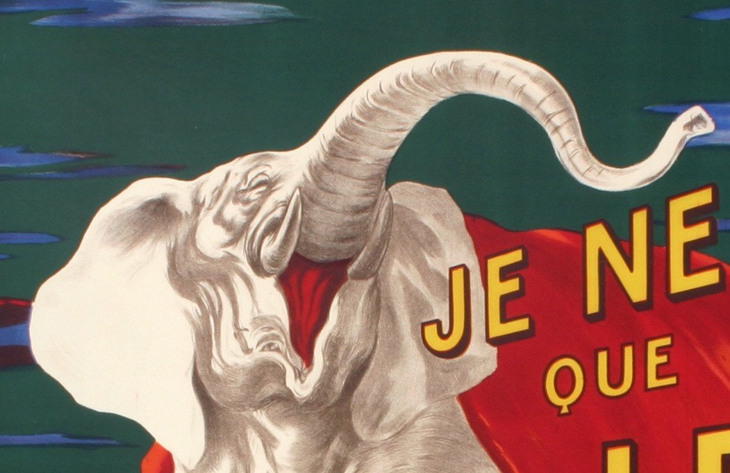 Original Vintage Poster, Cappiello L., Je Ne Fume Que Le Nil, Elephant, Cigarette Paper, 1912-photo-3