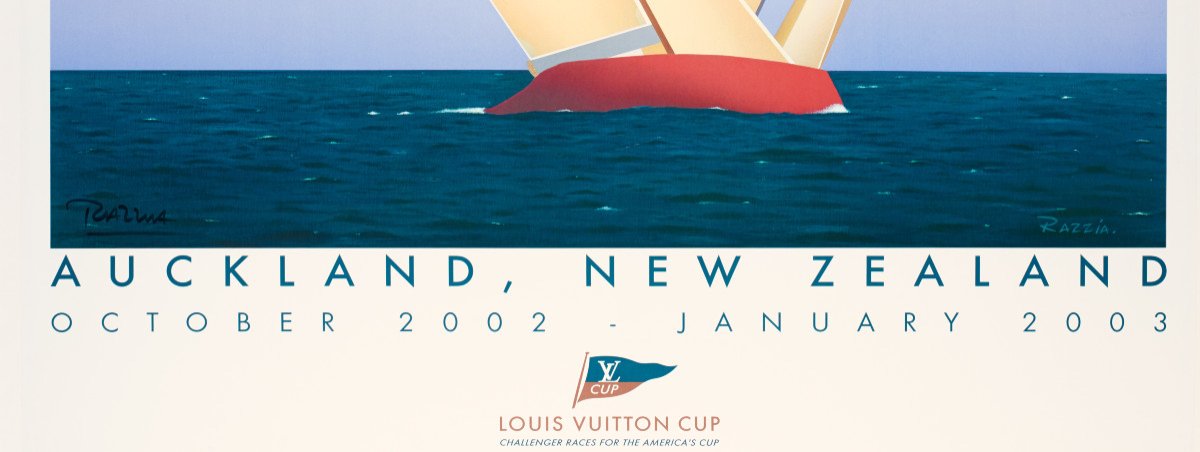 Affiche Originale, Razzia, Louis Vuitton Cup, Auckland New Zealand, Course Bâteau, Voile, 2003-photo-3