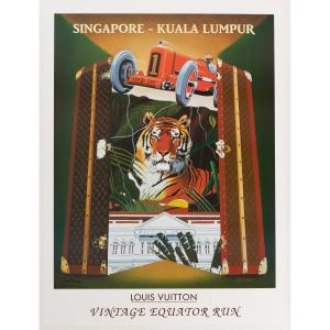 Affiche Razzia Originale, Louis Vuitton Equator Run, Singapour Kuala Lumpur, Automobile, 93