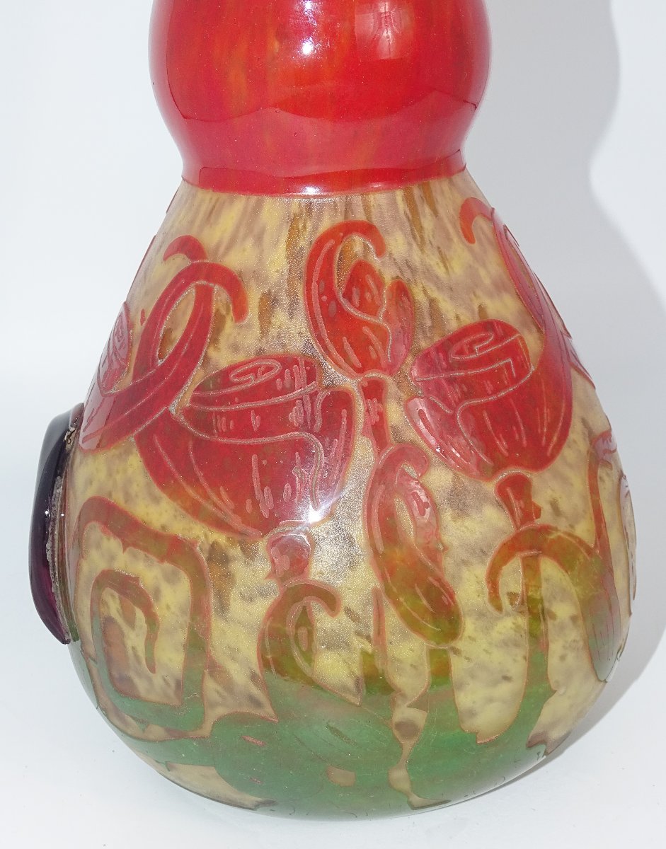 Vase Pichet Modèle Spirale d'époque Art Déco De Chez Schneider - Le Verre Français, Vers 1923-photo-2