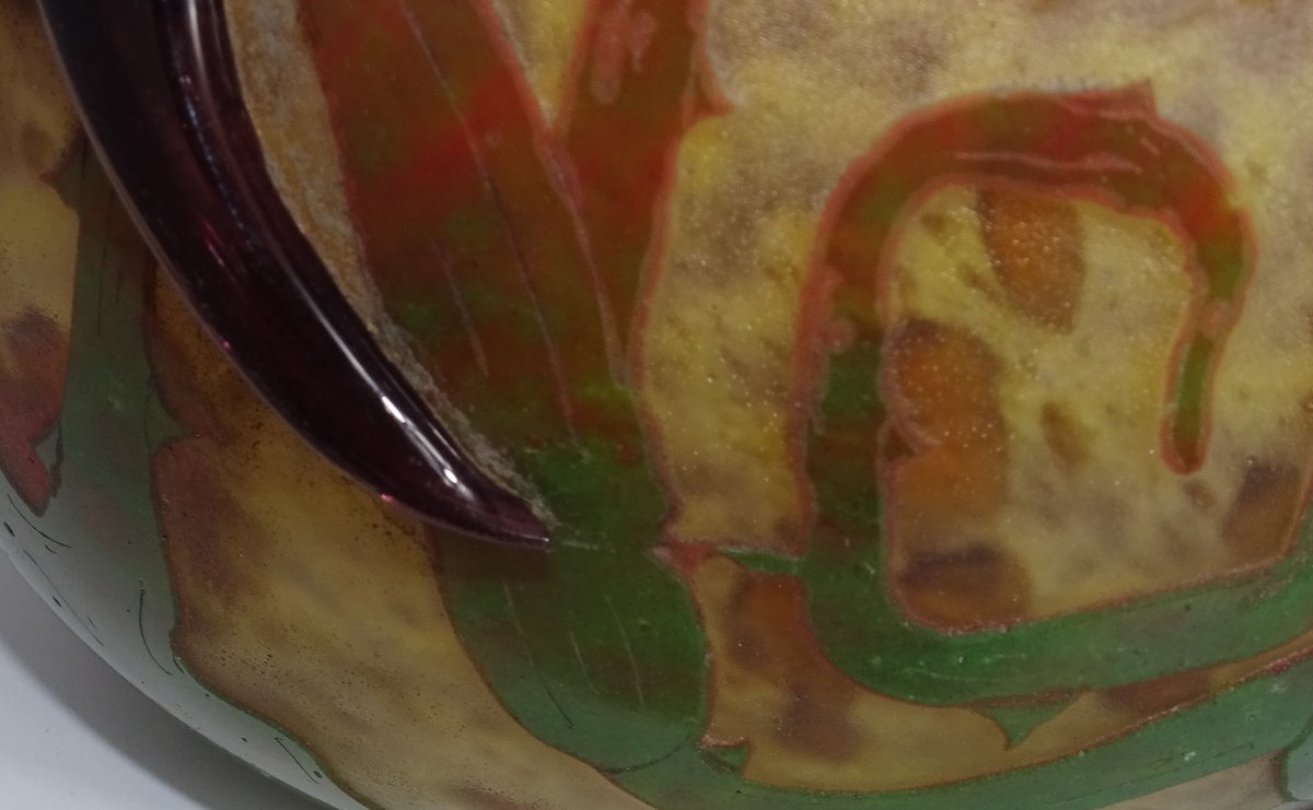 Vase Pichet Modèle Spirale d'époque Art Déco De Chez Schneider - Le Verre Français, Vers 1923-photo-4