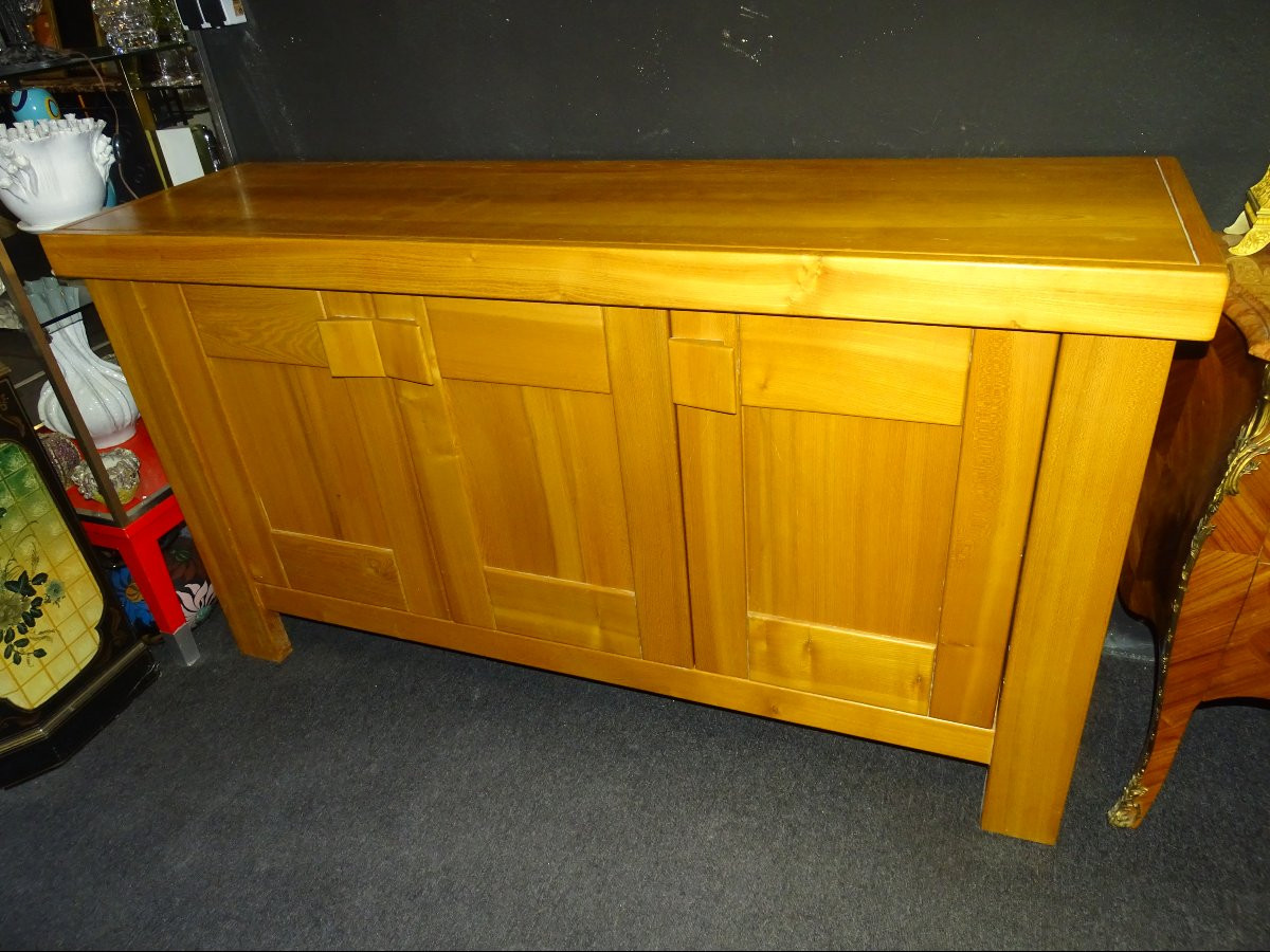 Solid Elm Sideboard, Maison Regain 1970-photo-4