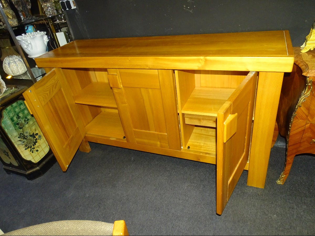 Solid Elm Sideboard, Maison Regain 1970-photo-5