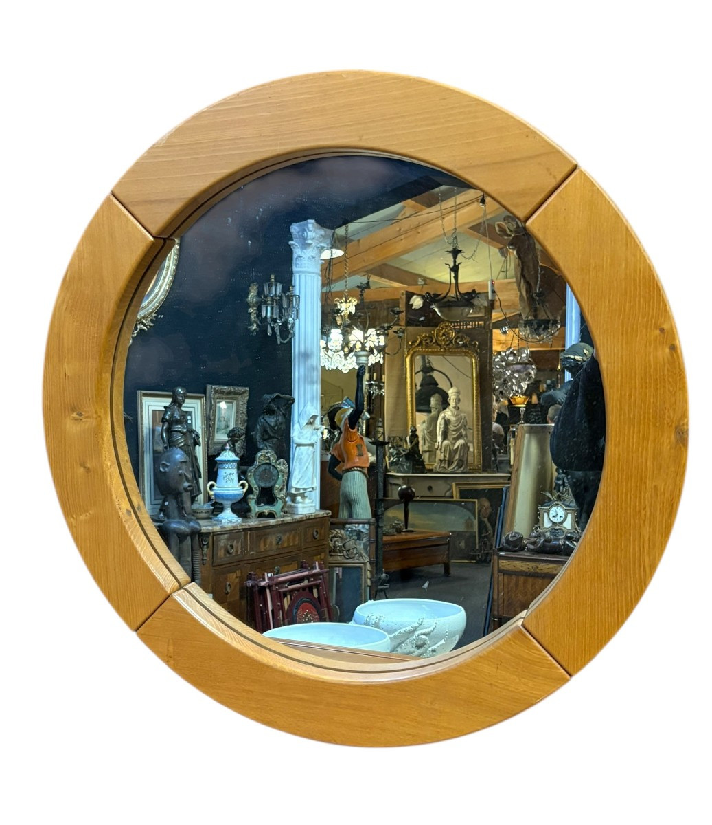 Round Elm Mirror From Maison Regain.