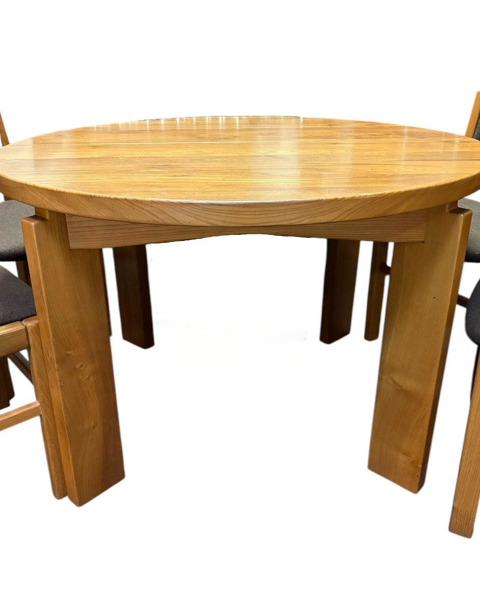 Table Maison Regain Et Ses 4 Chaises, En Orme-photo-4