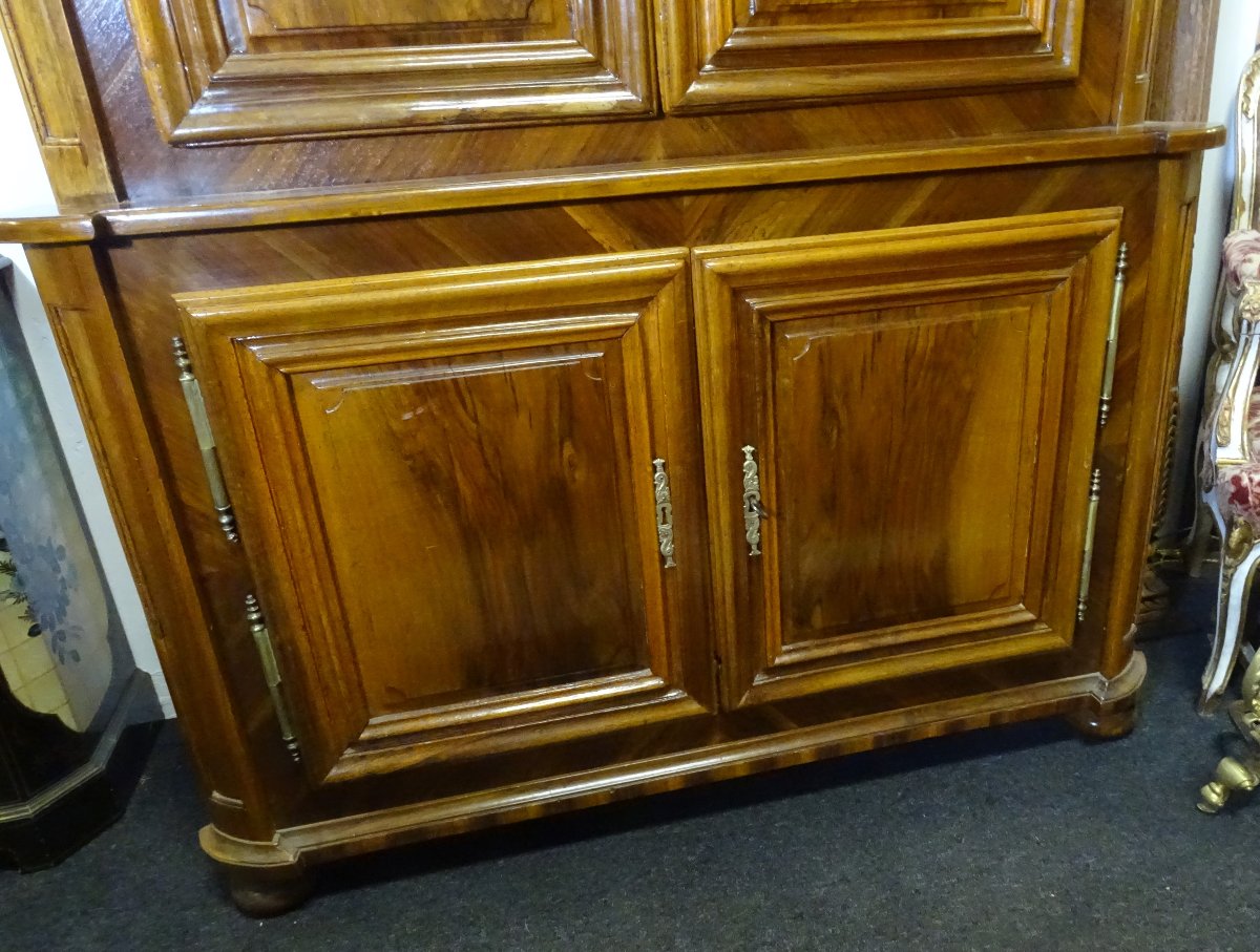 Buffet 2 Corps En Noyer époque Louis XV-photo-2