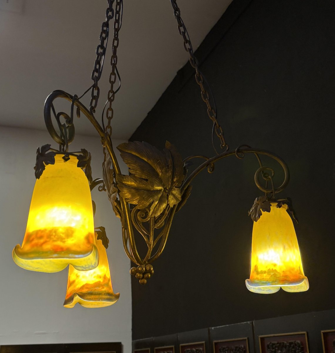 Müller Frères Lunéville Lustre Art Nouveau-photo-4