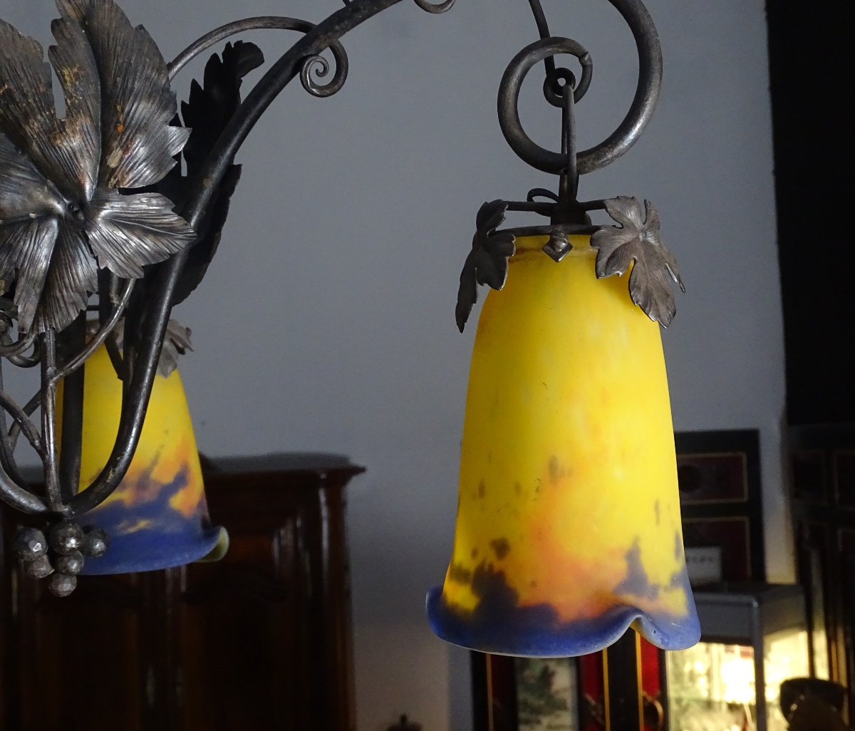 Müller Frères Lunéville Lustre Art Nouveau-photo-1