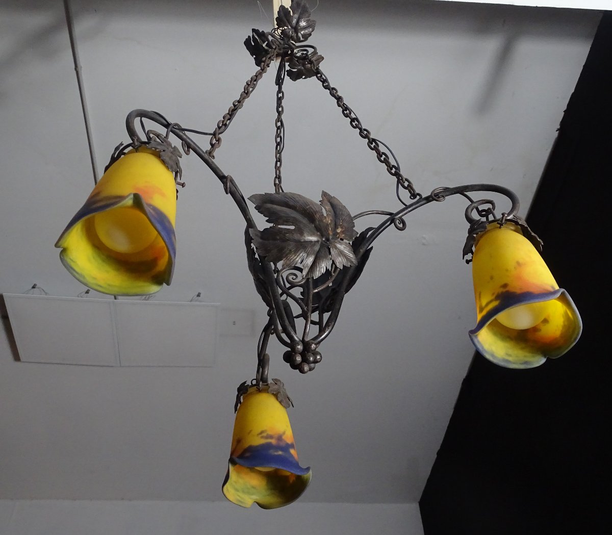 Müller Frères Lunéville Lustre Art Nouveau-photo-3