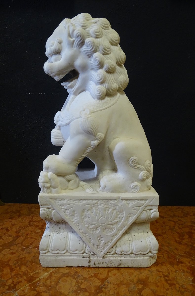 Antique 19th Century Marble Fo Dog-photo-3