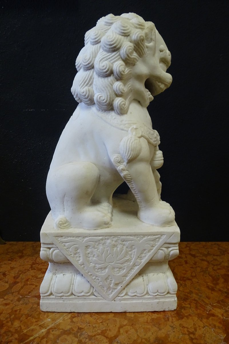 Antique 19th Century Marble Fo Dog-photo-4