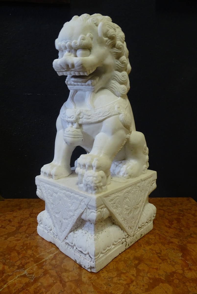 Antique 19th Century Marble Fo Dog