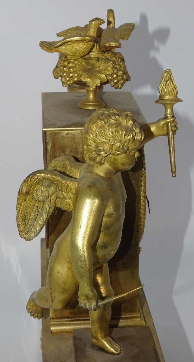 Pendule d'époque Restauration En Bronze Doré-photo-7