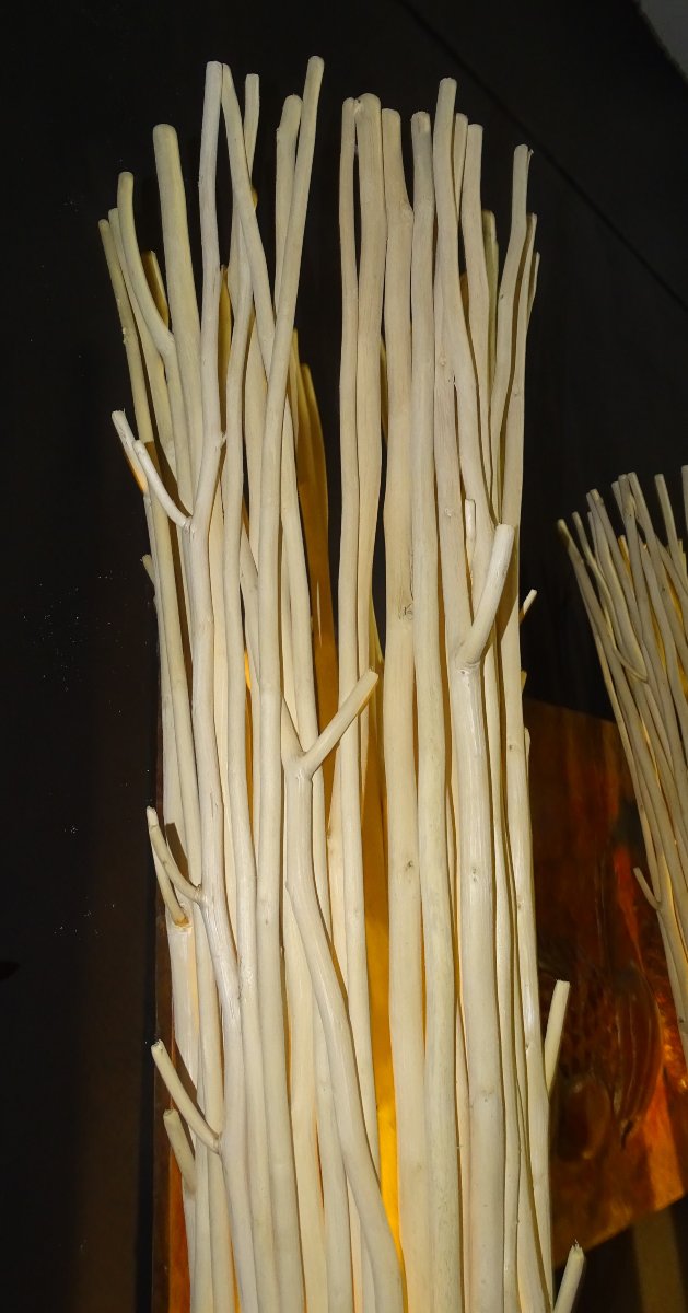 Lampadaire en bois flotté, design pour salon, 150 cm -photo-2