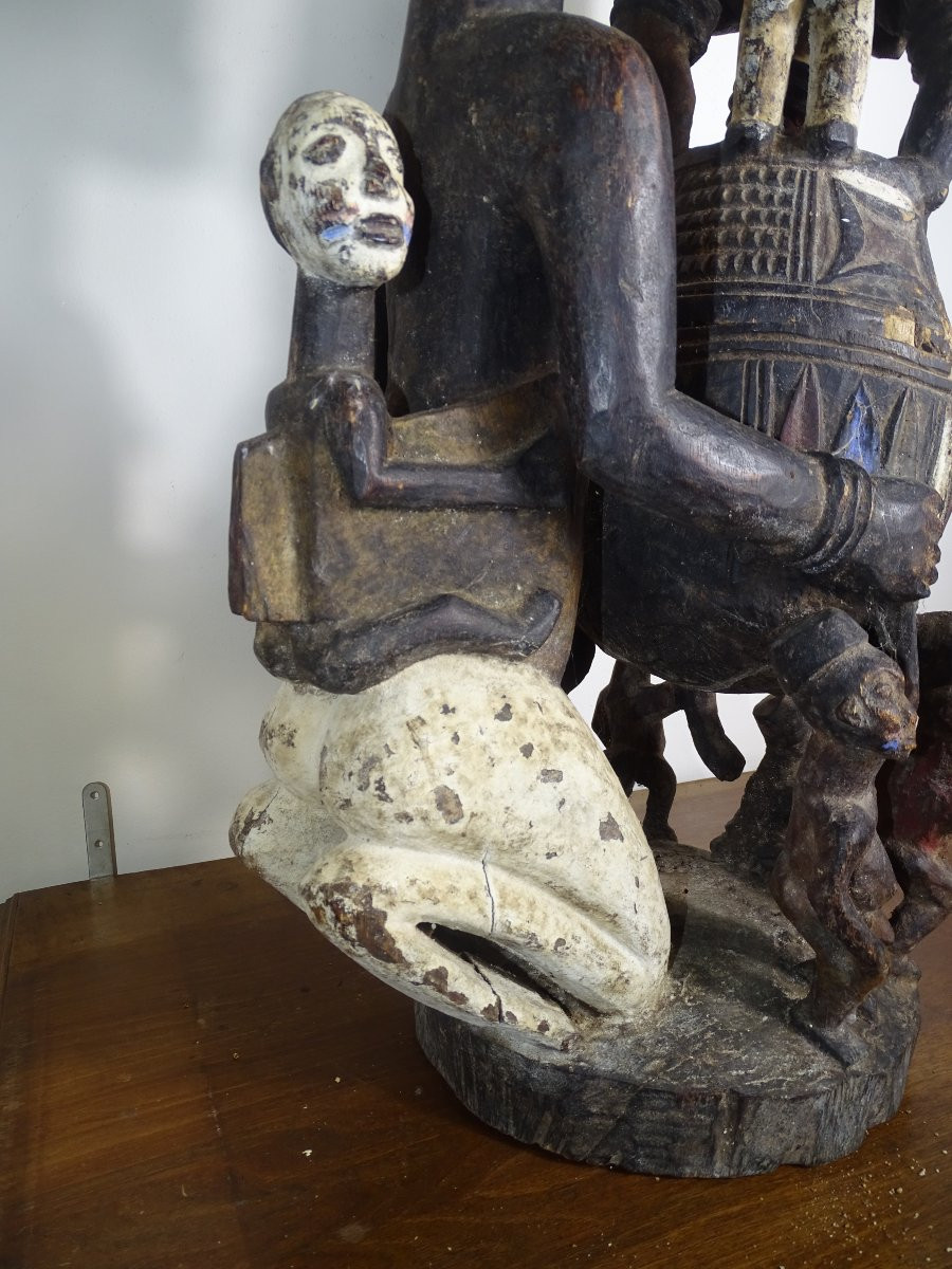 Large Cup-bearing Statue, Yoruba, Benin, Nigeria, Doctor Redor Collection-photo-4