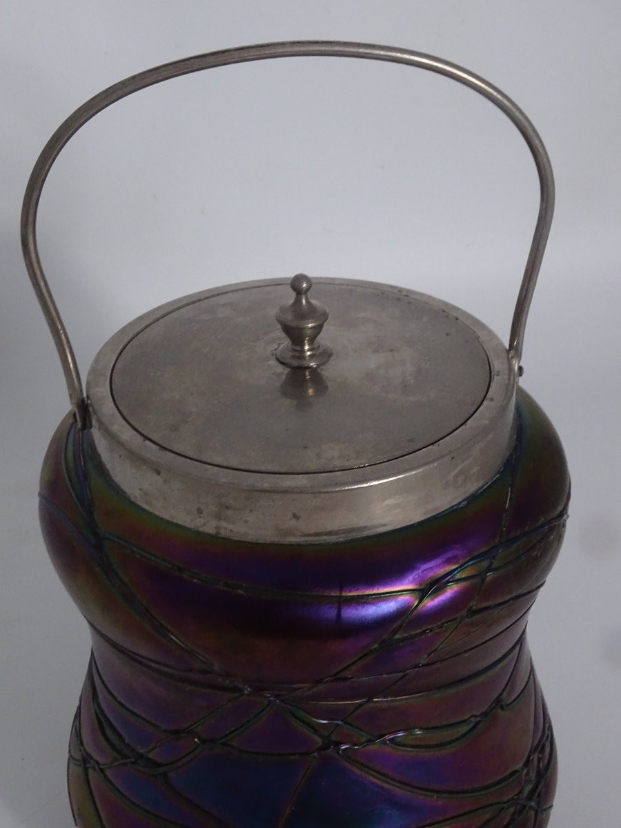 Art Nouveau Biscuit Jar, Wilhelm Kralik Or Johann Loetz, Collection Of An Amateur-photo-3