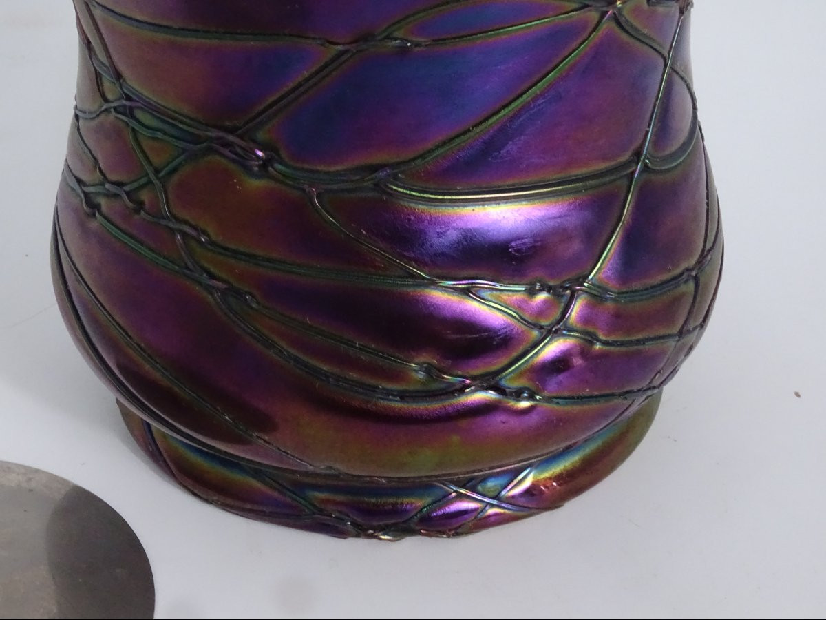 Art Nouveau Biscuit Jar, Wilhelm Kralik Or Johann Loetz, Collection Of An Amateur-photo-1