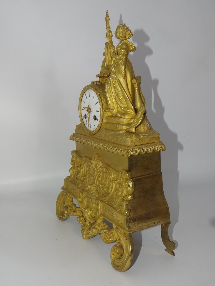 Elegant Gilt Bronze Clock From The Empire Period, Early 19th Century-photo-1